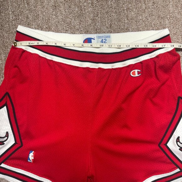 Vintage 90s Authentic Chicago Bulls Champion Pro Cut Game Shorts NBA USA Made 42 - Picture 4 of 11